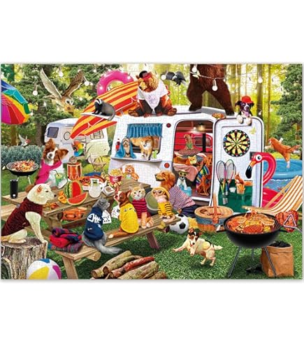 Amazon | MISITU ジグソーパズル 1000ピース パズル 風景 絵画 猫 動物